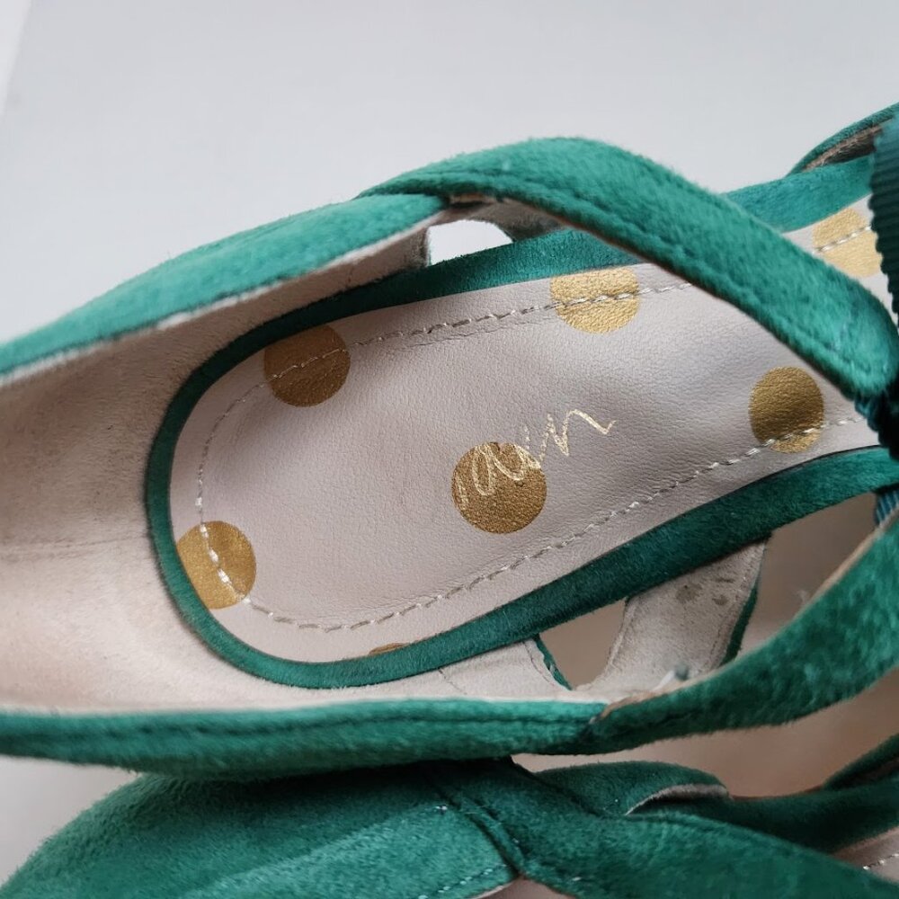 Boden Women's Jade Suede Leather Lavinia Ribbon Court Shoes Mid Heels Sz:37 - Picture 5 of 14